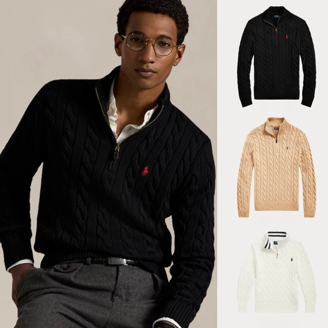 ACHETEZ 1, RECEVEZ 3 – ENSEMBLE HIVER CÂBLE TRICOT COTON ZIP